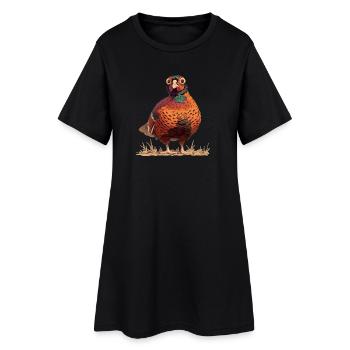 Faisans Faisan - Robe T-shirt Femme - noir - Devant