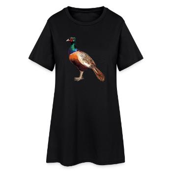 Faisans Faisan - Robe T-shirt Femme - noir - Devant