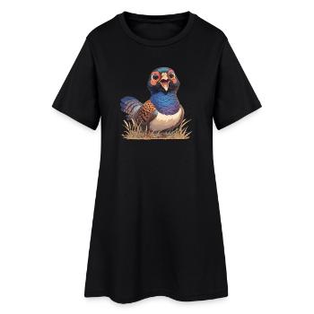 Faisans Faisan - Robe T-shirt Femme - noir - Devant