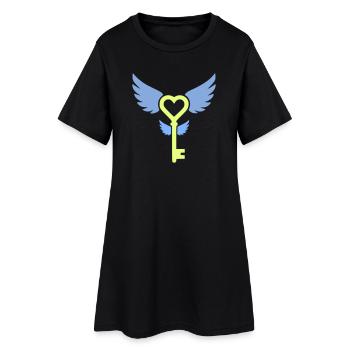 Clé du cœur | Symbole de l’amour et de la romance - Robe T-shirt Femme - noir - Devant