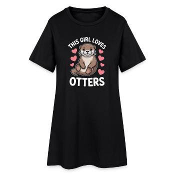 Otter Spruch Mädchen Lustiges Otter Geschenk - Frauen T-Shirt-Kleid - Schwarz - Vorne