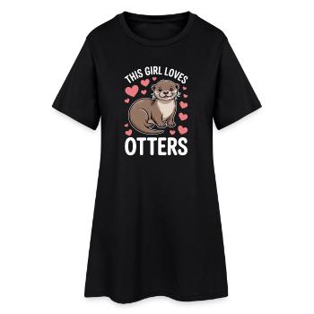 Otter Spruch Mädchen Lustiges Otter Geschenk - Frauen T-Shirt-Kleid - Schwarz - Vorne