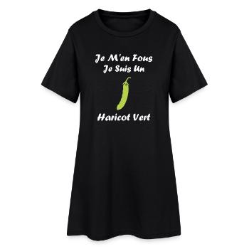 haricot vert - Robe T-shirt Femme - noir - Devant
