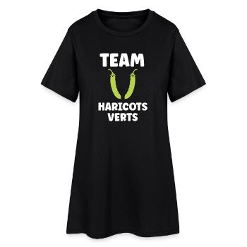 haricot vert - Robe T-shirt Femme - noir - Devant