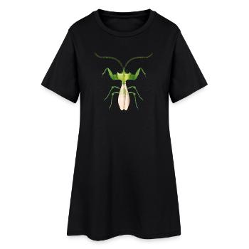 Insecte tropical en vert – Fleur du diable en filigrane - Robe T-shirt Femme - noir - Devant