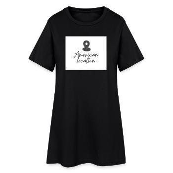Amerikanischer Standort Pin - Frauen T-Shirt-Kleid - Schwarz - Vorne