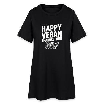 Joyeux Thanksgiving végétalien - Robe T-shirt Femme - noir - Devant