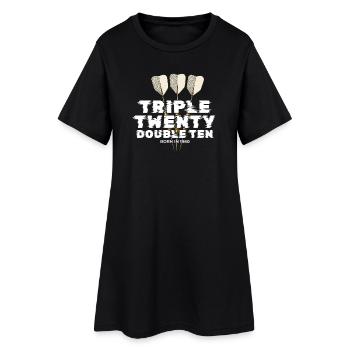 Paiement des fléchettes vintage années 1980 - Robe T-shirt Femme - noir - Devant