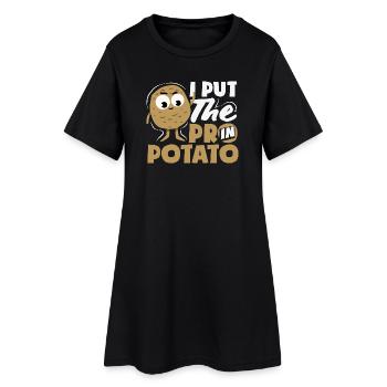 Taters Over Haters Kartoffel - Frauen T-Shirt-Kleid - Schwarz - Vorne