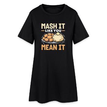 Taters Over Haters Kartoffel - Frauen T-Shirt-Kleid - Schwarz - Vorne