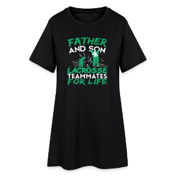 Un père et son fils coéquipiers de crosse pour créer des liens de vie - Robe T-shirt Femme - noir - Devant