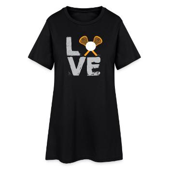 Amour Crosse Minimal Bâton Balle Sports Mode de vie - Robe T-shirt Femme - noir - Devant