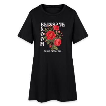 Blissful Bloom – Peace & Beauty Combined - Women’s T-Shirt Dress - black - Front