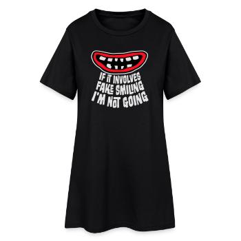 S’il s’agit d’un faux sourire, je ne vais pas le dire - Robe T-shirt Femme - noir - Devant