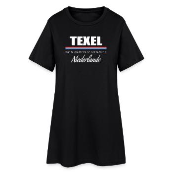 Texel - Frauen T-Shirt-Kleid - Schwarz - Vorne