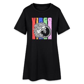 Symbole du signe du zodiaque Vierge - Mandala astrologique - Robe T-shirt Femme - noir - Devant