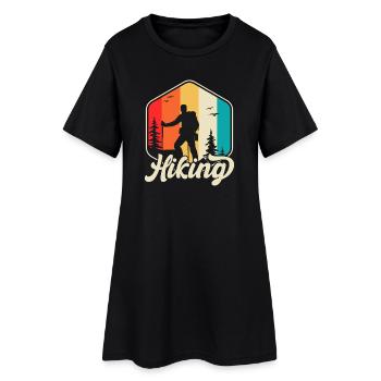 Randonnée rétro - Robe T-shirt Femme - noir - Devant