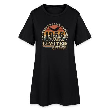 Cadeau de 70e anniversaire Vintage 1956 Naissance - Robe T-shirt Femme - noir - Devant
