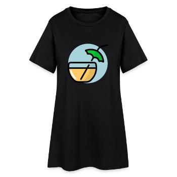 Cocktail estival avec parasol - Robe T-shirt Femme - noir - Devant