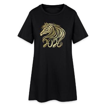 Nouvel an chinois du cheval 2026 - Robe T-shirt Femme - noir - Devant
