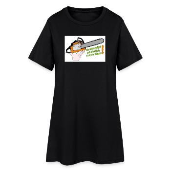 La tronçonneuse dit le travail de la scie - Robe T-shirt Femme - noir - Devant