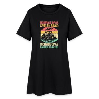 Landwirt Bauernhof Farmer Bauer Opa Großvater Trak - Frauen T-Shirt-Kleid - Schwarz - Vorne