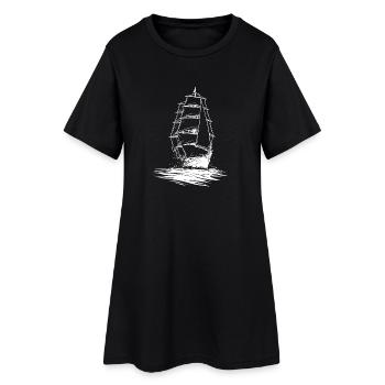 Voilier oeuvre marin - Robe T-shirt Femme - noir - Devant