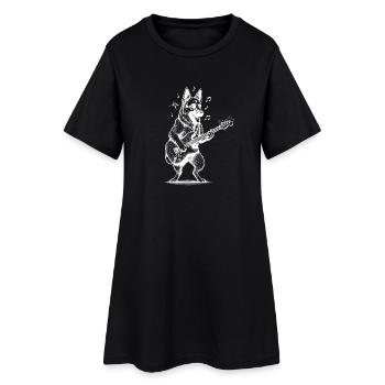 Musique Berger Allemand Guitariste Chien - Robe T-shirt Femme - noir - Devant