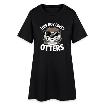 Otter Spruch Jungs Lustiges Otter Geschenk - Frauen T-Shirt-Kleid - Schwarz - Vorne