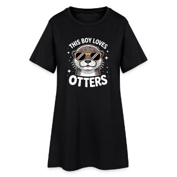 Loutre disant les gars drôle loutre cadeau - Robe T-shirt Femme - noir - Devant