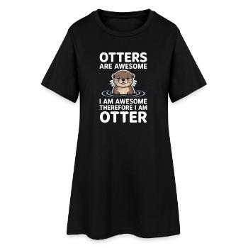 Otter Spruch Otters Lustiges Otter Geschenk - Frauen T-Shirt-Kleid - Schwarz - Vorne