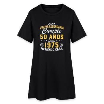 50e anniversaires nés en 1975 - Robe T-shirt Femme - noir - Devant