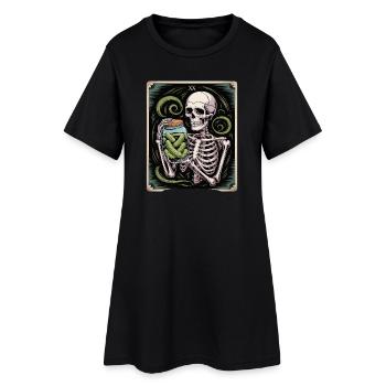 Carte de tarot XX squelette avec pot de cornichons - Robe T-shirt Femme - noir - Devant