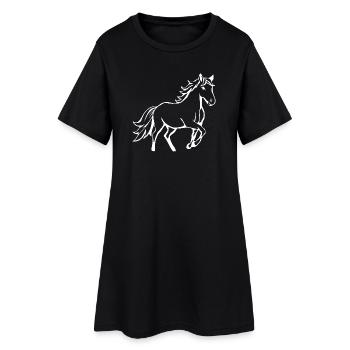 Chevaux T-shirt Cadeau Cavalier - Robe T-shirt Femme - noir - Devant