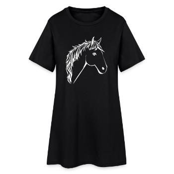 Tête de cheval chevaux T-shirt cadeau cavalier - Robe T-shirt Femme - noir - Devant