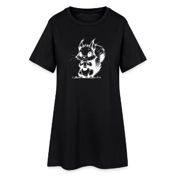 Habitants de la forêt avec du café à la lisière de la forêt « Kaffeeklatsch » - Robe T-shirt Femme - noir - Devant