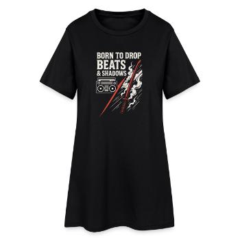 Anime Dance Streetwear Manga Hip Hop Otaku Crew - Frauen T-Shirt-Kleid - Schwarz - Vorne