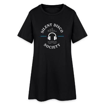 Casque Silent Disco Rave Neon Festival Danse - Robe T-shirt Femme - noir - Devant