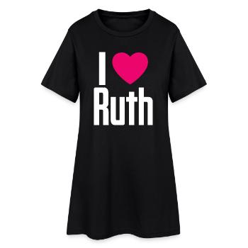I Love Ruth Pink Heart I Love Ruth - Women’s T-Shirt Dress - black - Front