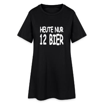Bier - Frauen T-Shirt-Kleid - Schwarz - Vorne