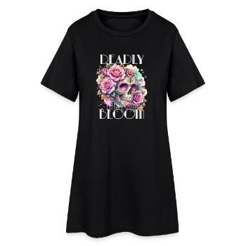 Fleurs Crâne Beauté Floraison - Robe T-shirt Femme - noir - Devant