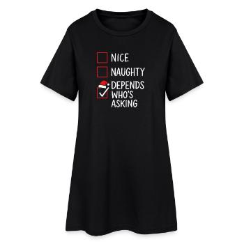 Christmas Saying Humor Funny Funny Xmas X-mas - Women’s T-Shirt Dress - black - Front