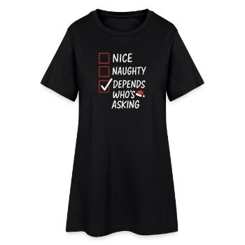 Noël Dire Humour Drôle Drôle Noël Noël - Robe T-shirt Femme - noir - Devant