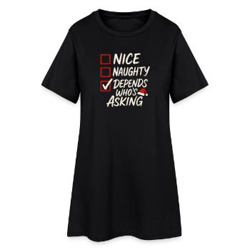 Weihnachts Humor Weihnachten Xmas Lustig Witzig - Frauen T-Shirt-Kleid - Schwarz - Vorne