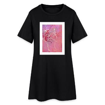Reflets Abstraits Roses - Robe T-shirt Femme - noir - Devant
