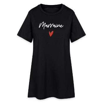 Marraine coeur idée cadeau - Robe T-shirt Femme - noir - Devant