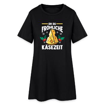 Weihnachtsmann Käse  Weihnachtszeit Weihnachts - Frauen T-Shirt-Kleid - Schwarz - Vorne