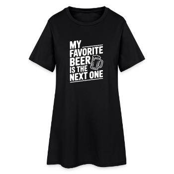Mein Lieblingsbier ist das nächste - Frauen T-Shirt-Kleid - Schwarz - Vorne