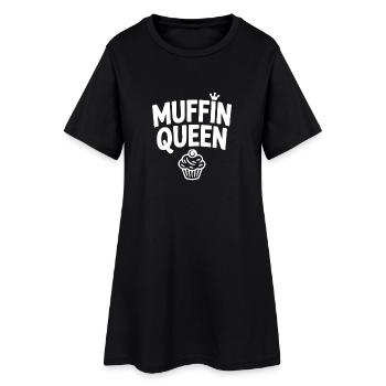Reine des muffins - Robe T-shirt Femme - noir - Devant