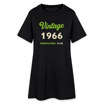 Millésime 1966 – Bikepacking Club Rétro Année de naissance - Robe T-shirt Femme - noir - Devant